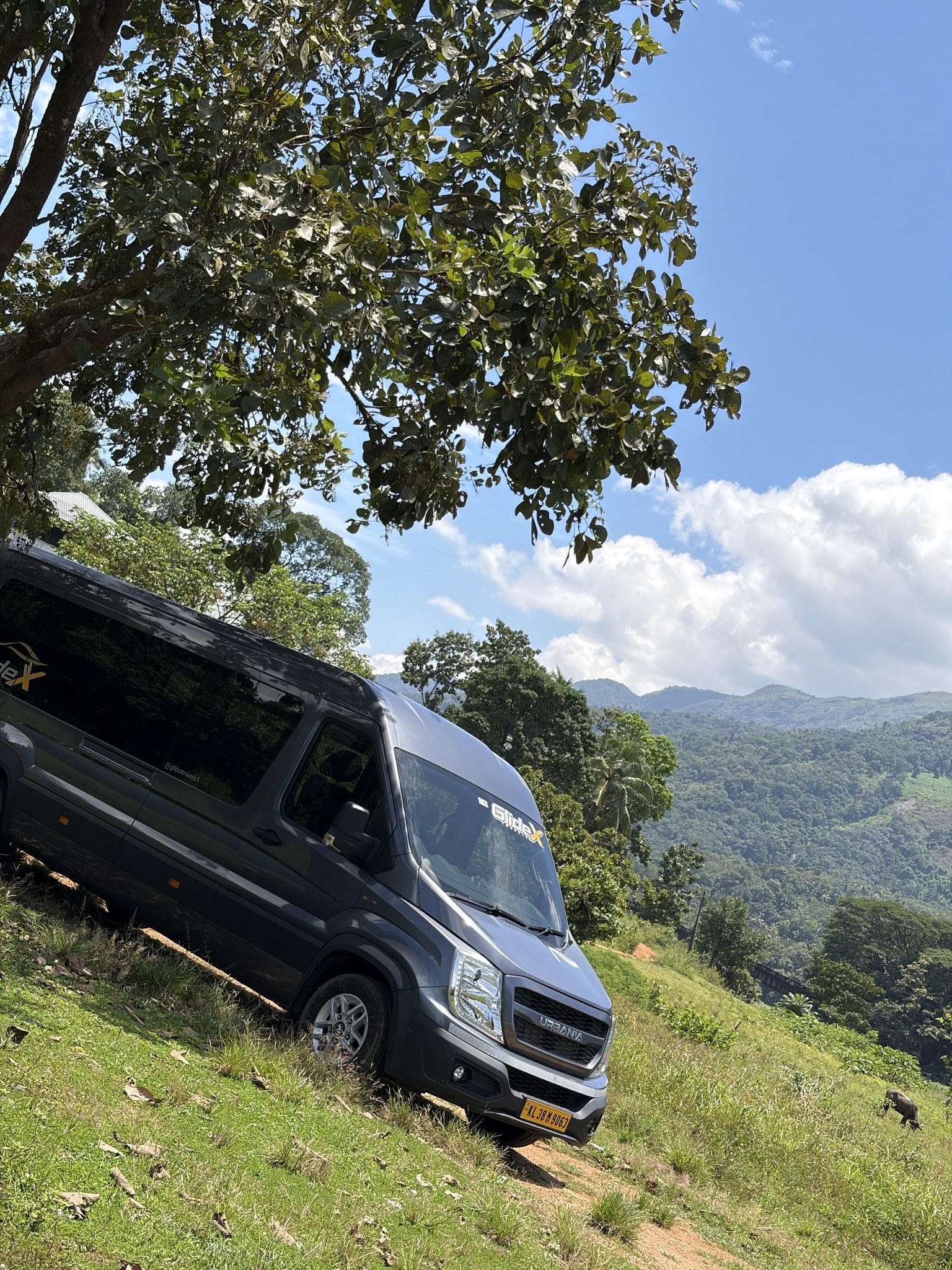 GlideX Urbania parked beneath a shady tree